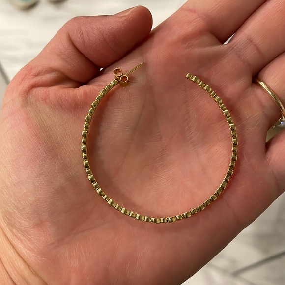 NWOT Anthropologie crystal rhinestone hoop earrings - Picture 4 of 4